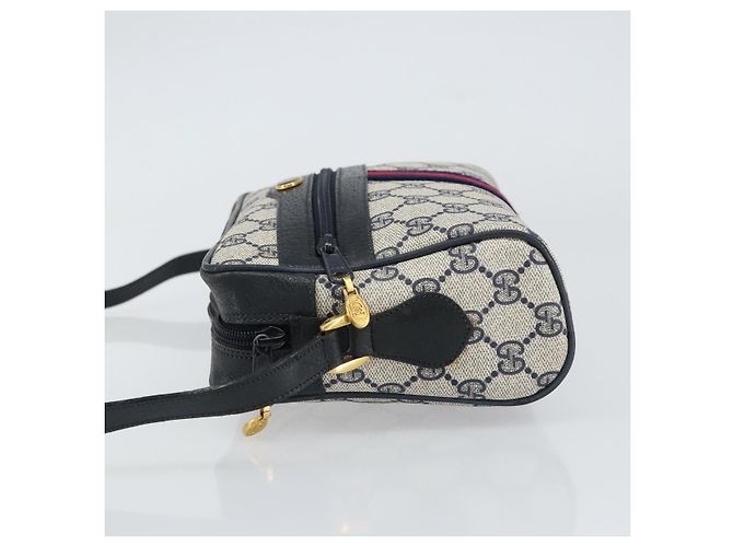 Gucci GG Supreme Sherry Line Schultertasche PVC Marine Gold 75 02 004 Auth 159729 Rot Golden Marineblau - Ansicht 4