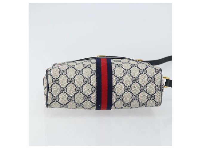 Gucci GG Supreme Sherry Line Schultertasche PVC Marine Gold 75 02 004 Auth 159729 Rot Golden Marineblau - Ansicht 5