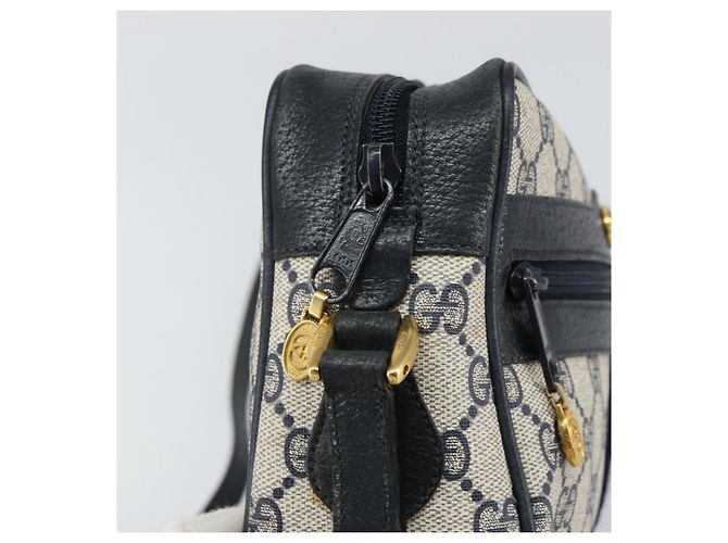Gucci GG Supreme Sherry Line Schultertasche PVC Marine Gold 75 02 004 Auth 159729 Rot Golden Marineblau - Ansicht 9