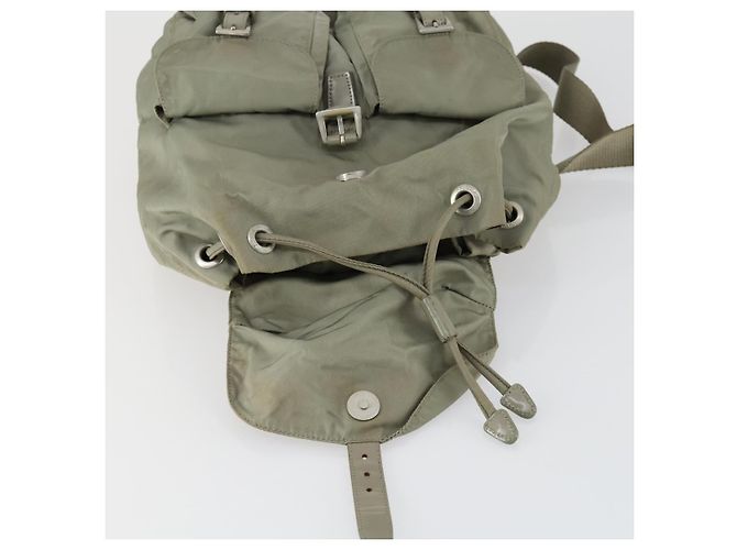 PRADA Backpack Nylon Beige Silver Auth 156861 Silvery - view 10