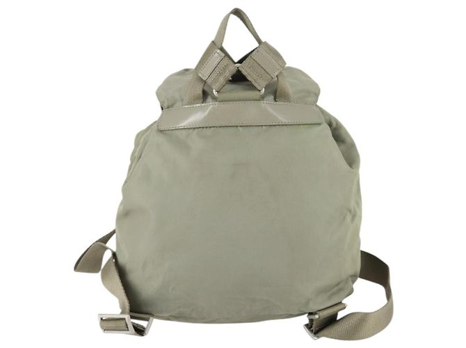PRADA Backpack Nylon Beige Silver Auth 156861 Silvery - view 2