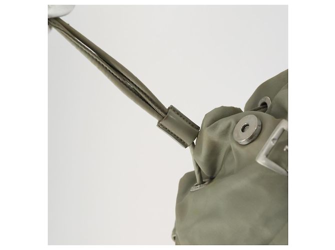 PRADA Backpack Nylon Beige Silver Auth 156861 Silvery - view 21