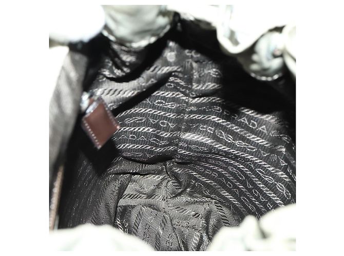 PRADA Backpack Nylon Beige Silver Auth 156861 Silvery - view 22