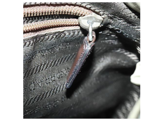 PRADA Backpack Nylon Beige Silver Auth 156861 Silvery - view 25