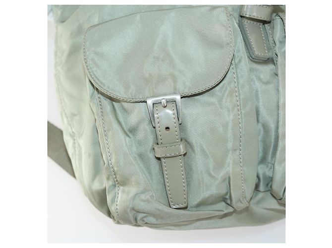 PRADA Backpack Nylon Beige Silver Auth 156861 Silvery - view 27