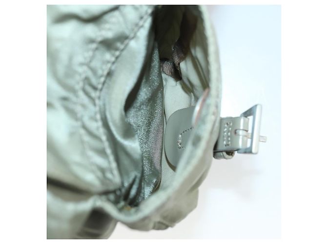 PRADA Backpack Nylon Beige Silver Auth 156861 Silvery - view 28