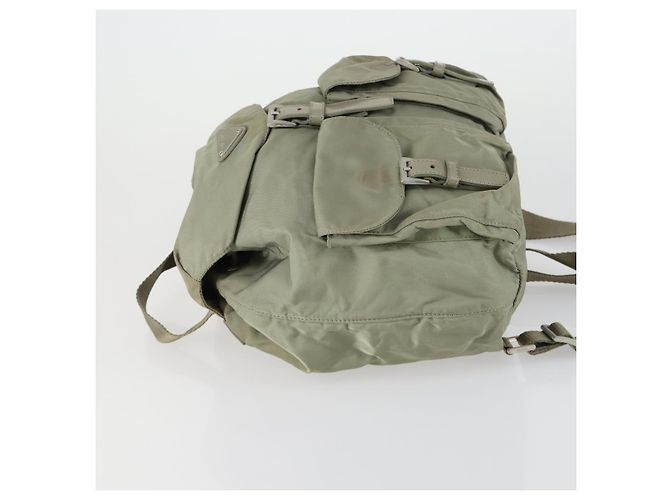 PRADA Backpack Nylon Beige Silver Auth 156861 Silvery - view 4
