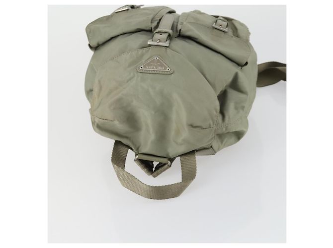 PRADA Backpack Nylon Beige Silver Auth 156861 Silvery - view 6