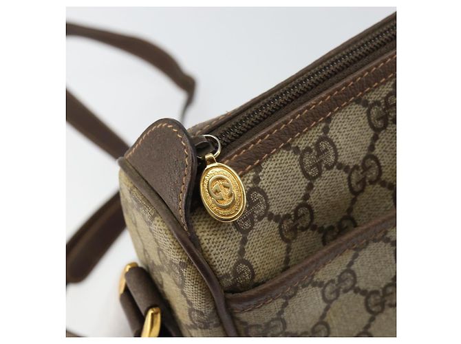 Borsa Sherry Line GG Supreme Web di GUCCI in PVC beige e oro 89 02 077 Auth 159285 D'oro - vista 10