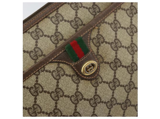 Borsa Sherry Line GG Supreme Web di GUCCI in PVC beige e oro 89 02 077 Auth 159285 D'oro - vista 18