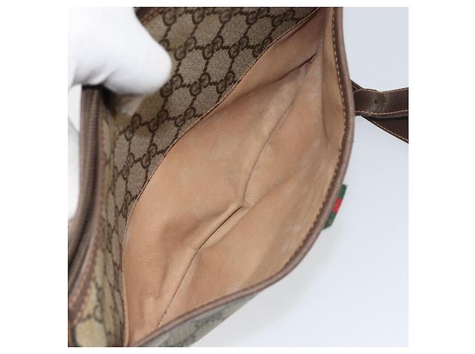Borsa Sherry Line GG Supreme Web di GUCCI in PVC beige e oro 89 02 077 Auth 159285 D'oro - vista 24