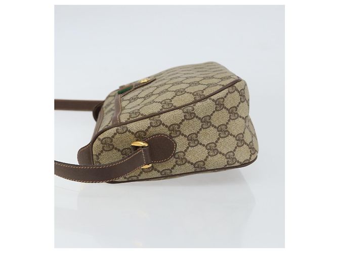 Borsa Sherry Line GG Supreme Web di GUCCI in PVC beige e oro 89 02 077 Auth 159285 D'oro - vista 4