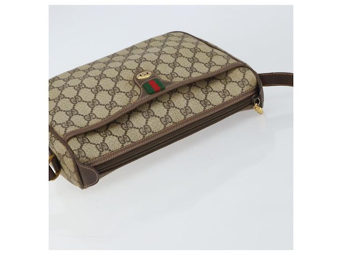 Borsa Sherry Line GG Supreme Web di GUCCI in PVC beige e oro 89 02 077 Auth 159285 D'oro - vista 6