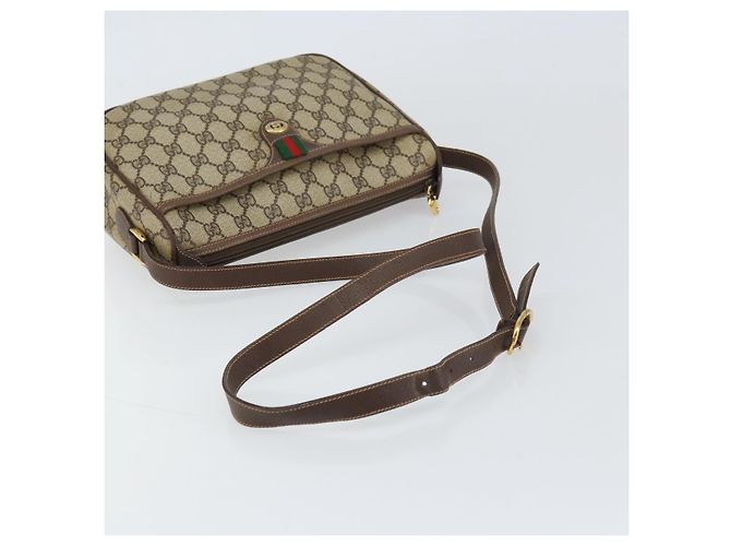 Borsa Sherry Line GG Supreme Web di GUCCI in PVC beige e oro 89 02 077 Auth 159285 D'oro - vista 7