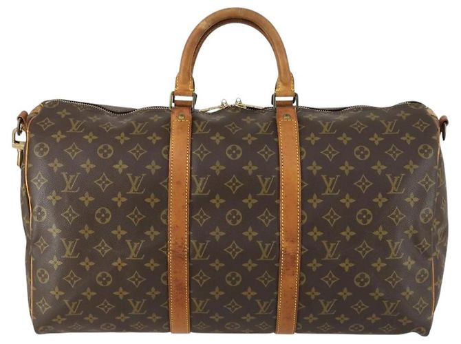LOUIS VUITTON Monogram Keepall Bandouliere 50 Borsa Boston M41416 LV Auth 158083 Monogramma - vista 13