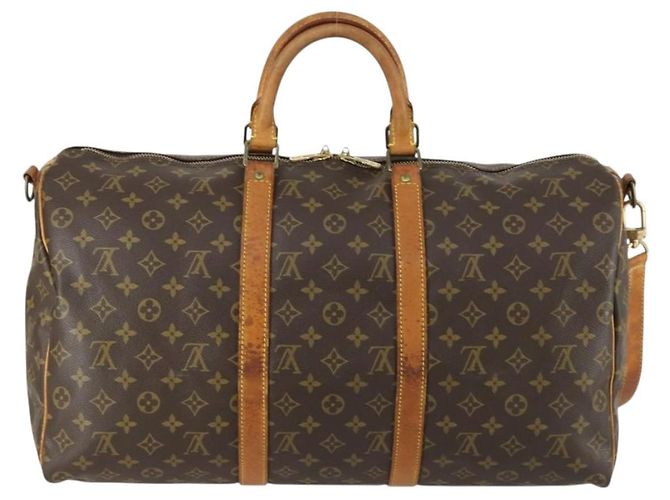 LOUIS VUITTON Monogram Keepall Bandouliere 50 Borsa Boston M41416 LV Auth 158083 Monogramma - vista 2