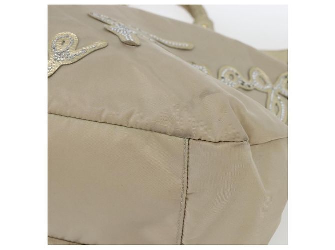 Borsa a mano Salvatore Ferragamo in nylon 2 in 1 beige oro Auth BA9246 D'oro - vista 10