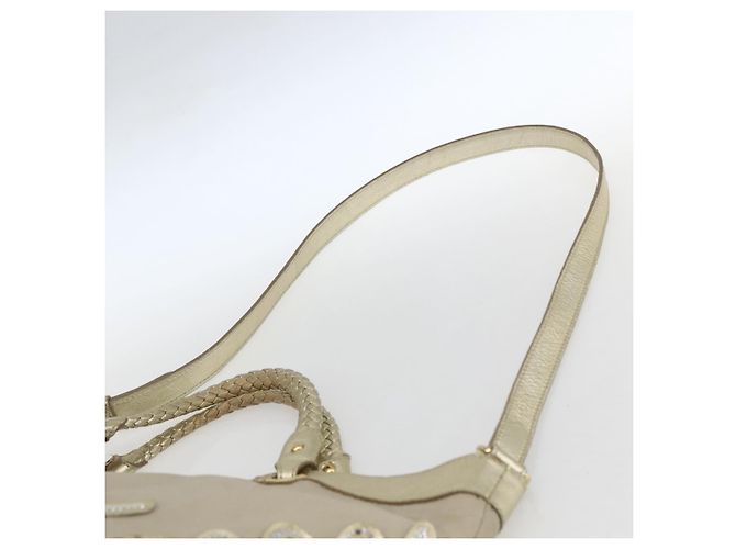 Borsa a mano Salvatore Ferragamo in nylon 2 in 1 beige oro Auth BA9246 D'oro - vista 14