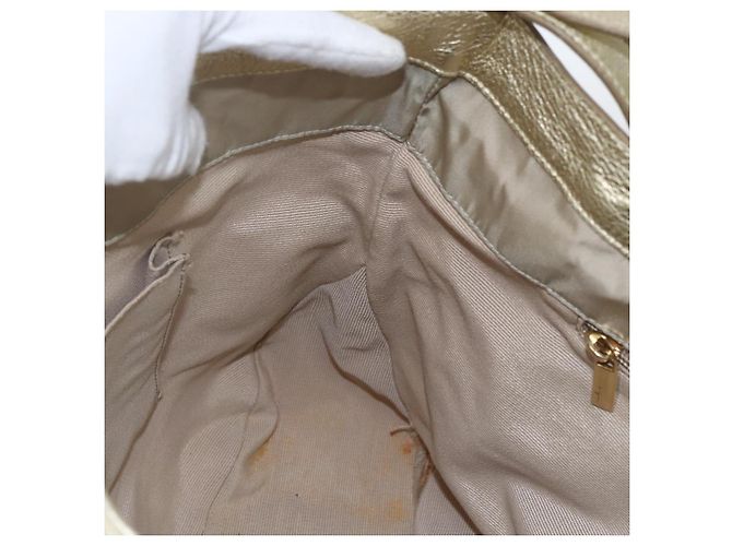 Borsa a mano Salvatore Ferragamo in nylon 2 in 1 beige oro Auth BA9246 D'oro - vista 21