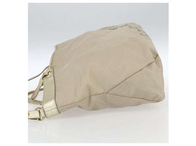 Borsa a mano Salvatore Ferragamo in nylon 2 in 1 beige oro Auth BA9246 D'oro - vista 3