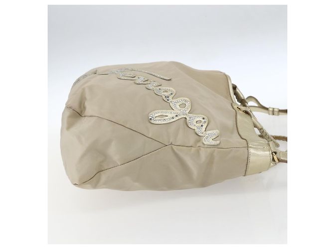 Borsa a mano Salvatore Ferragamo in nylon 2 in 1 beige oro Auth BA9246 D'oro - vista 4