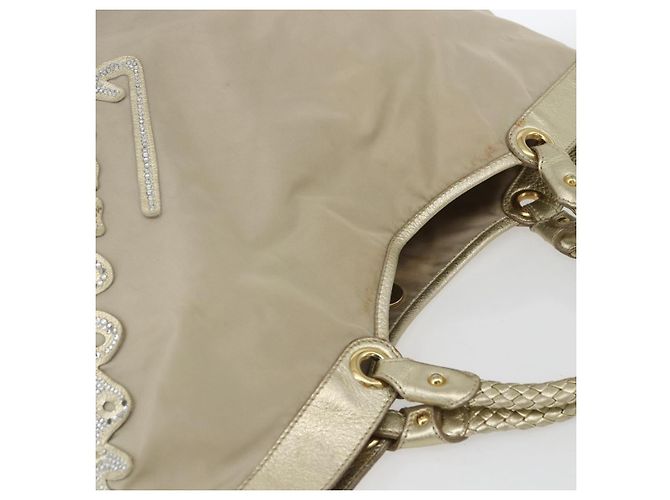 Borsa a mano Salvatore Ferragamo in nylon 2 in 1 beige oro Auth BA9246 D'oro - vista 6