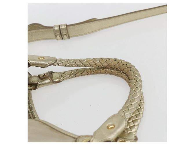 Borsa a mano Salvatore Ferragamo in nylon 2 in 1 beige oro Auth BA9246 D'oro - vista 8