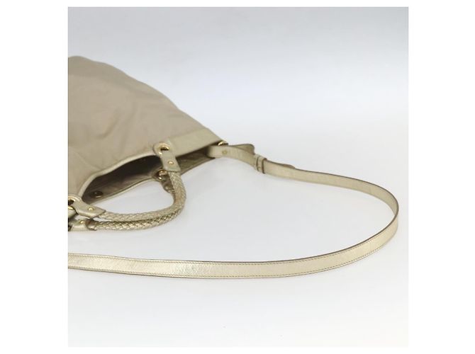 Borsa a mano Salvatore Ferragamo in nylon 2 in 1 beige oro Auth BA9246 D'oro - vista 9