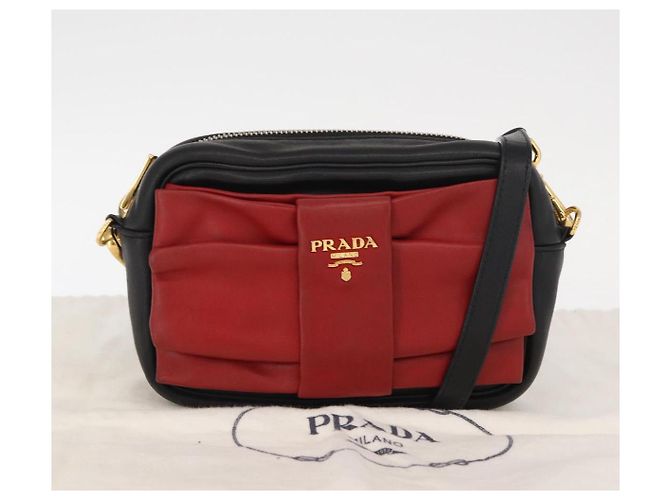 Borsa a Spalla PRADA in Pelle Nera Oro Auth 161530V Nero D'oro - vista 12