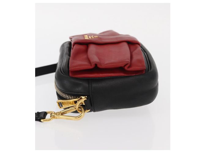 Borsa a Spalla PRADA in Pelle Nera Oro Auth 161530V Nero D'oro - vista 5