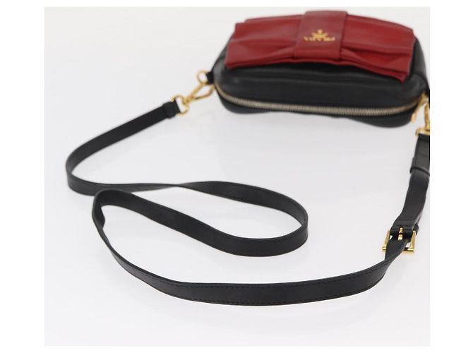 Borsa a Spalla PRADA in Pelle Nera Oro Auth 161530V Nero D'oro - vista 8