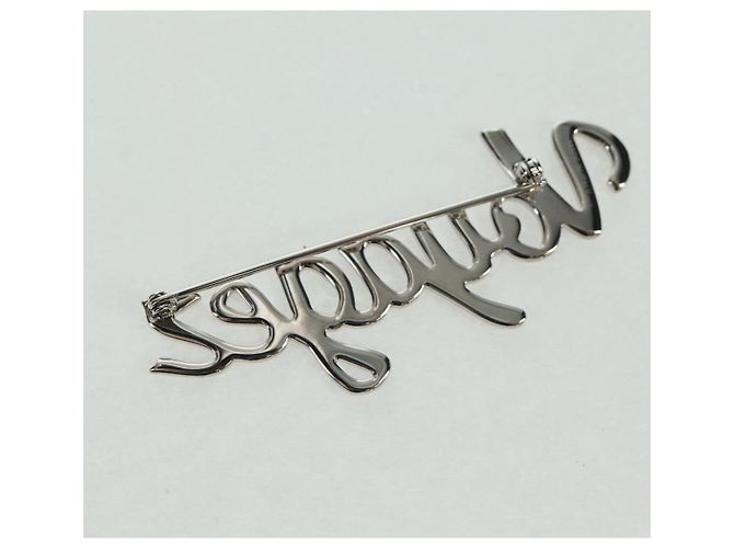 Louis Vuitton BROOCH VolezVoguezVoyagez in metallo argento M62507 LV Auth 162715M - vista 10