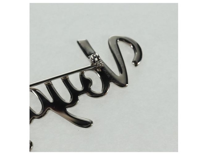 Louis Vuitton BROOCH VolezVoguezVoyagez in metallo argento M62507 LV Auth 162715M - vista 13