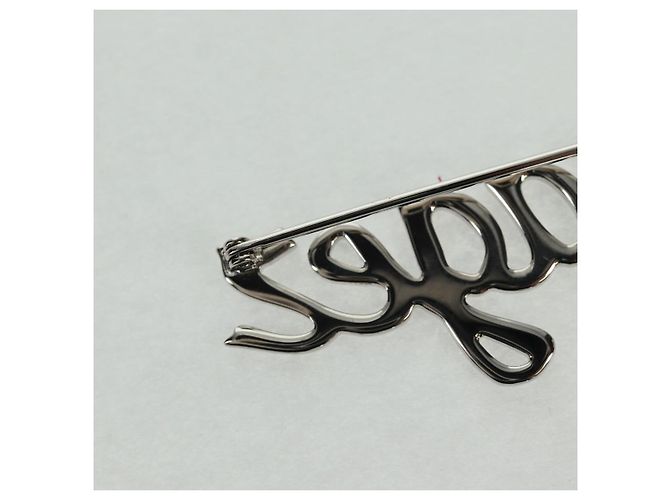 Louis Vuitton BROOCH VolezVoguezVoyagez in metallo argento M62507 LV Auth 162715M - vista 14