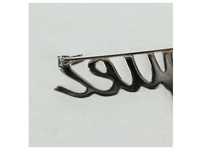 Louis Vuitton BROOCH VolezVoguezVoyagez in metallo argento M62507 LV Auth 162715M - vista 19