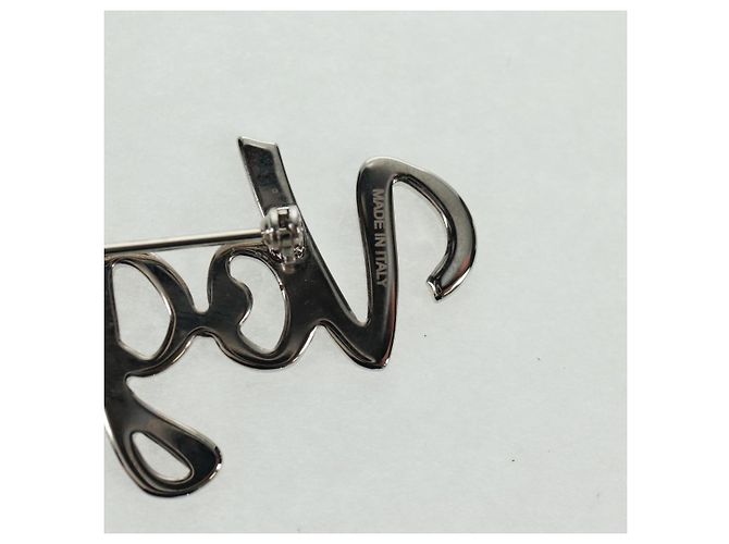 Louis Vuitton BROOCH VolezVoguezVoyagez in metallo argento M62507 LV Auth 162715M - vista 20