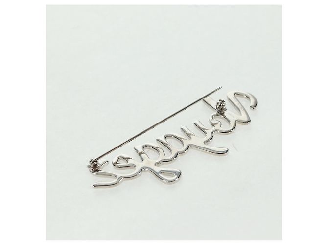 Louis Vuitton BROOCH VolezVoguezVoyagez in metallo argento M62507 LV Auth 162715M - vista 21