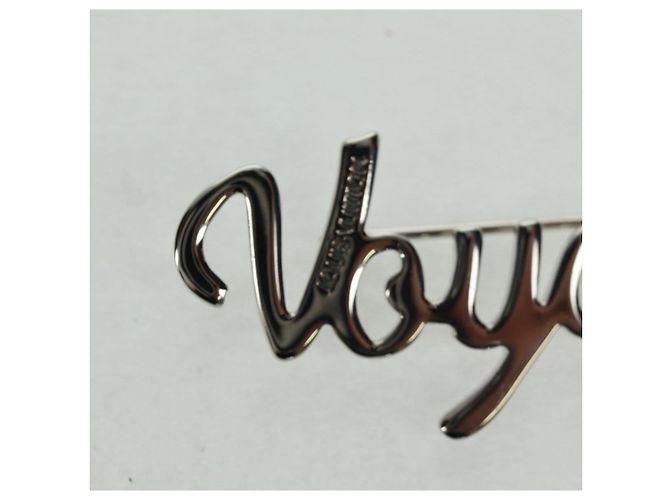 Louis Vuitton BROOCH VolezVoguezVoyagez in metallo argento M62507 LV Auth 162715M - vista 8