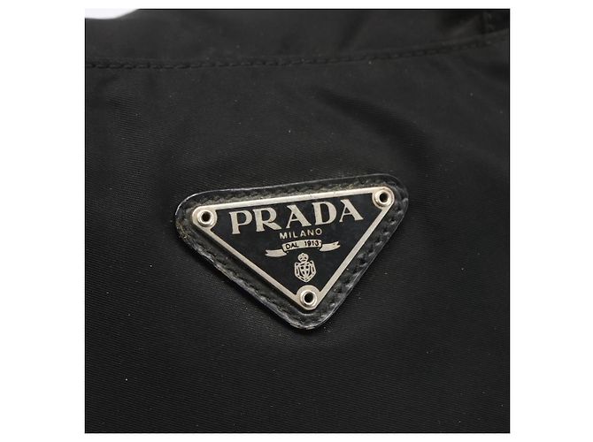 Prada Tote Bag aus schwarzem Nylon mit Silber authentisch 160269 - Ansicht 17