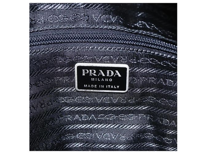 Prada Tote Bag aus schwarzem Nylon mit Silber authentisch 160269 - Ansicht 19