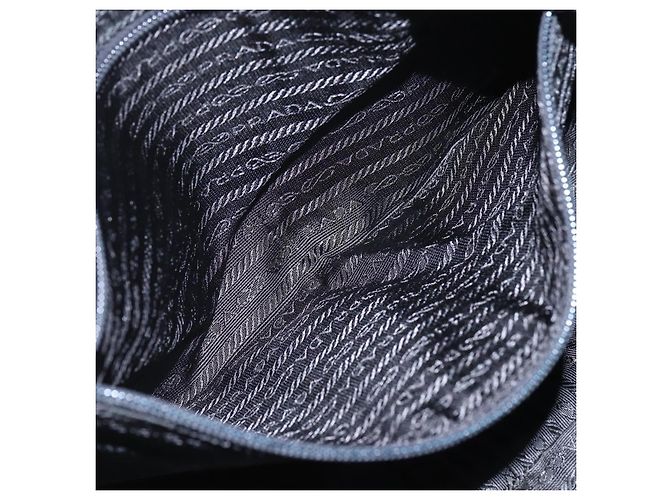 Prada Tote Bag aus schwarzem Nylon mit Silber authentisch 160269 - Ansicht 23