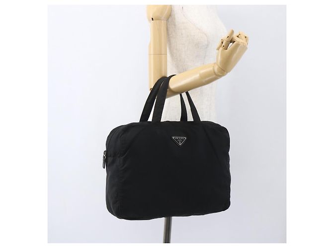 Prada Tote Bag aus schwarzem Nylon mit Silber authentisch 160269 - Ansicht 24