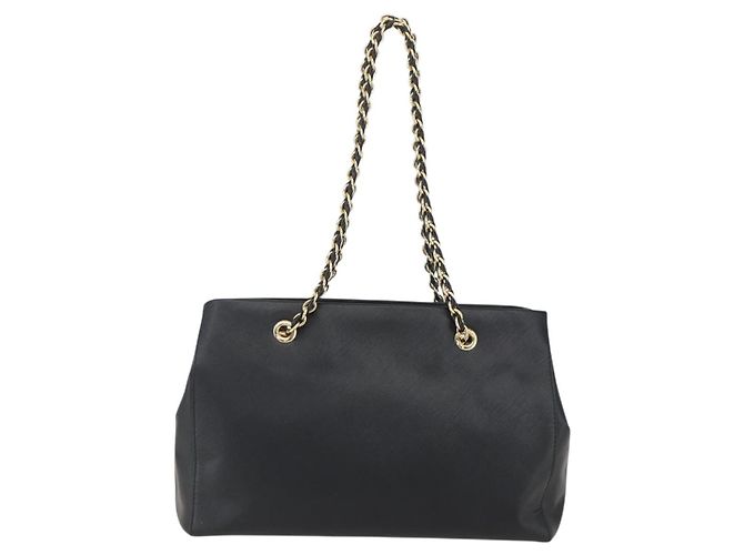 Borsa a Spalla Chain Vala in Pelle Nera e Oro Auth 159349 di Salvatore Ferragamo Nero D'oro - vista 2