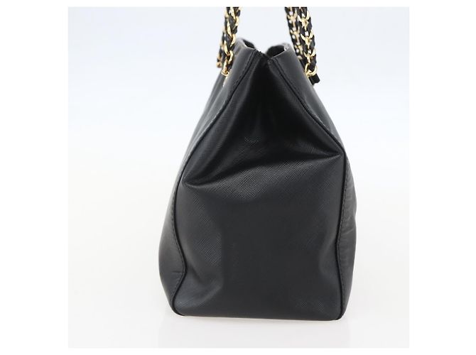 Borsa a Spalla Chain Vala in Pelle Nera e Oro Auth 159349 di Salvatore Ferragamo Nero D'oro - vista 3