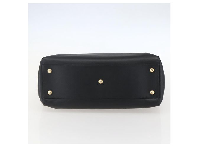 Borsa a Spalla Chain Vala in Pelle Nera e Oro Auth 159349 di Salvatore Ferragamo Nero D'oro - vista 5