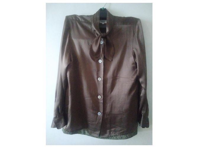 Blusa Yves Saint Laurent de seda taupe - vista 7