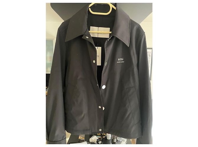 Giacca Ami UJK242 Nera Nylon Nero - vista 2