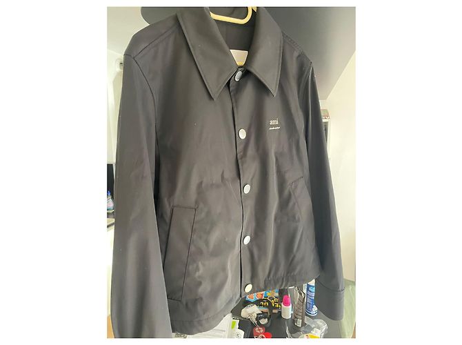 Giacca Ami UJK242 Nera Nylon Nero - vista 3