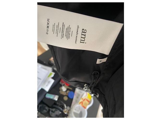 Giacca Ami UJK242 Nera Nylon Nero - vista 7