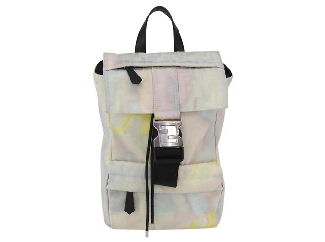 FENDI Zucca Canvas Schultertasche aus Nylon in Weiß Silber authentisch am10182V - Ansicht 13